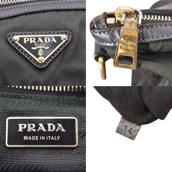 137223AU (X3) Prada Crossbody Bag Tessuto 2 Way Green Nylon - Picture 11 of 12